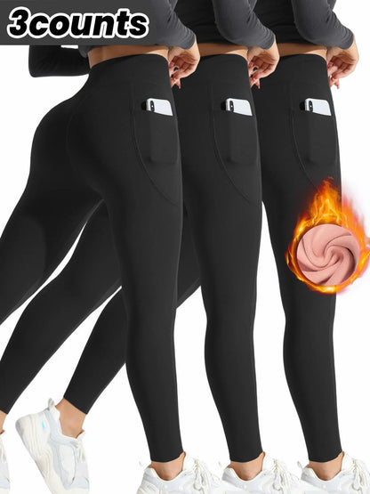 High Waist Thermal Lined Sports Leggings